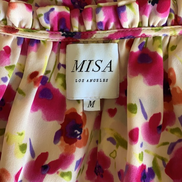 MISA Los Angeles Eliana floral tiered dress, sz M - Picture 15 of 16